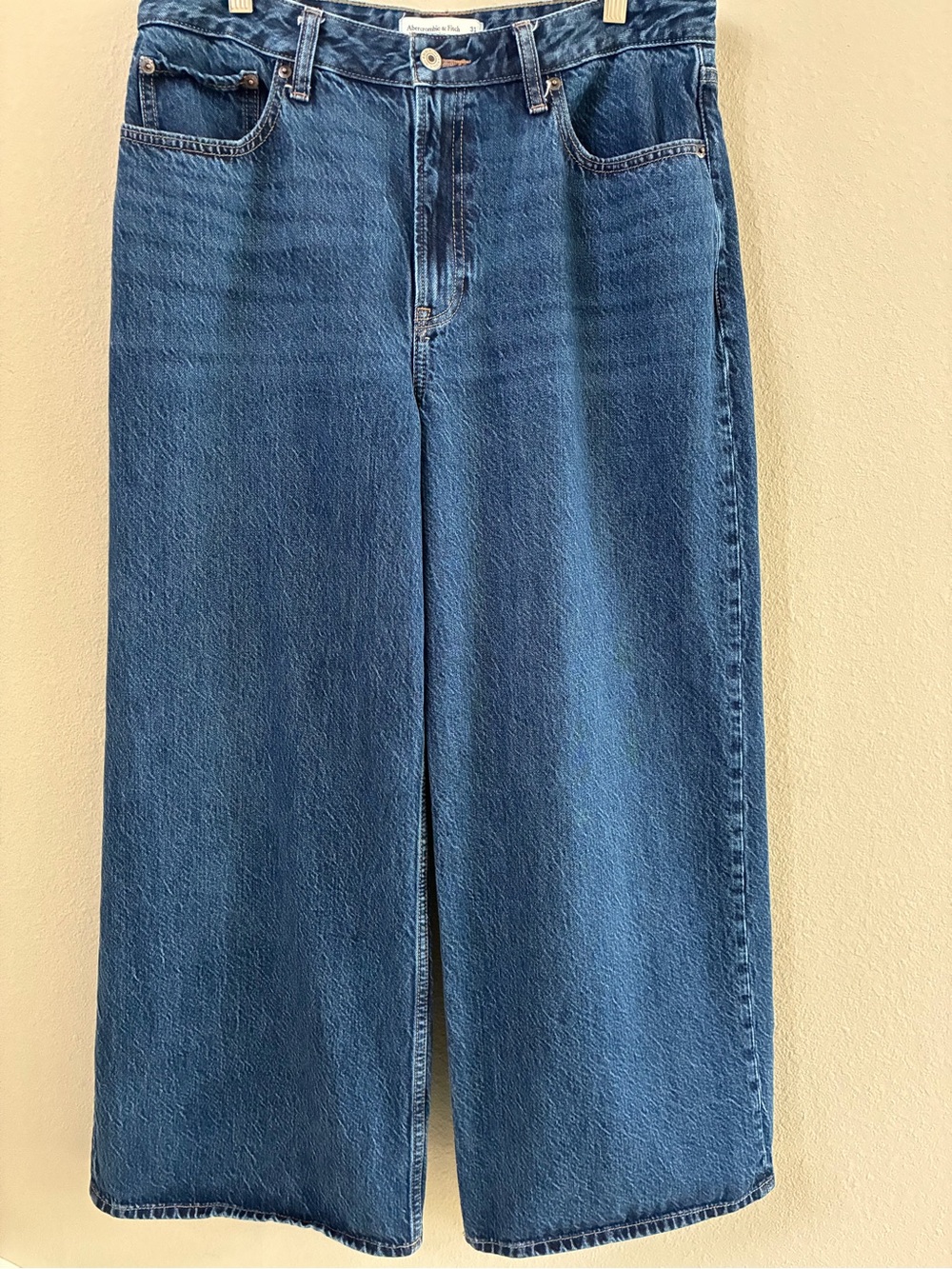 Abercrombie & Fitch The Wide Leg High Rise Denim Jeans Size 31 Regular